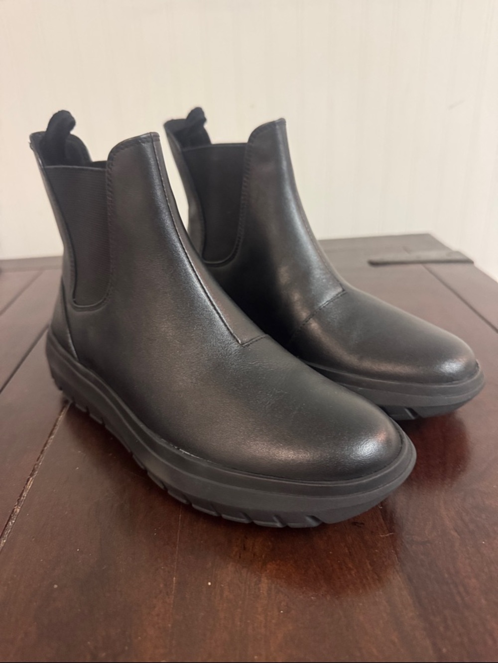 NWOT Cole Haan Black Leather Chelsea Platform Booties